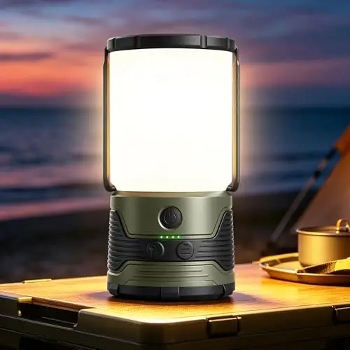 Glocusent Campinglampe LED 1200LM aufladbar mit Reverse Charging IP45