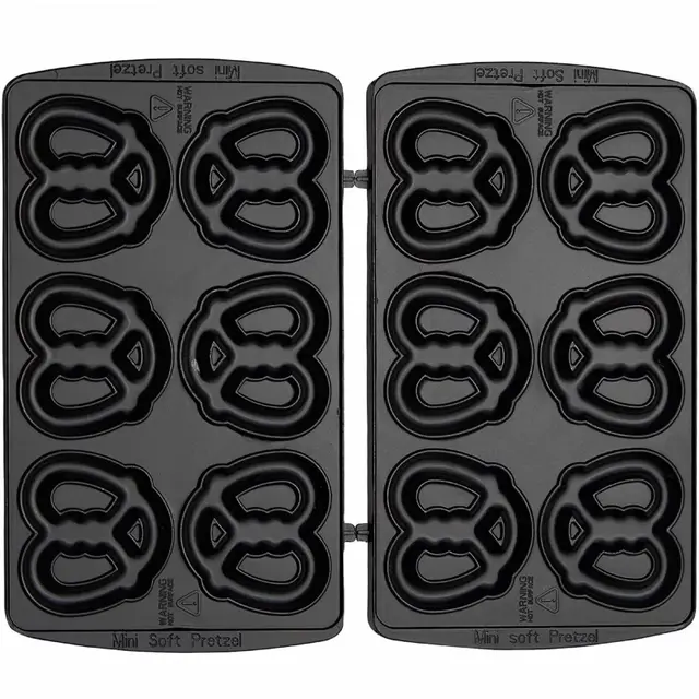Syntrox Germany Plattenauswahl: Mini Brezel Maker, Upgrade, Multimaker SM-1300W Zubehör, Plattengröße 23,5 x 13,2 cm, Erweiterungsset, Waffeleisen-Platten