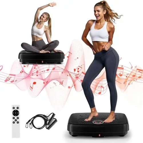 Vibrationsplatte, 2026 Verbesserte Vibrationsplatte mit Doppelmotoren für Abnehmen, Ganzkörpertraining, Muskelaufbau - Massagegerät, 450 LBS Kapazität Vibration Plate für Home Workout