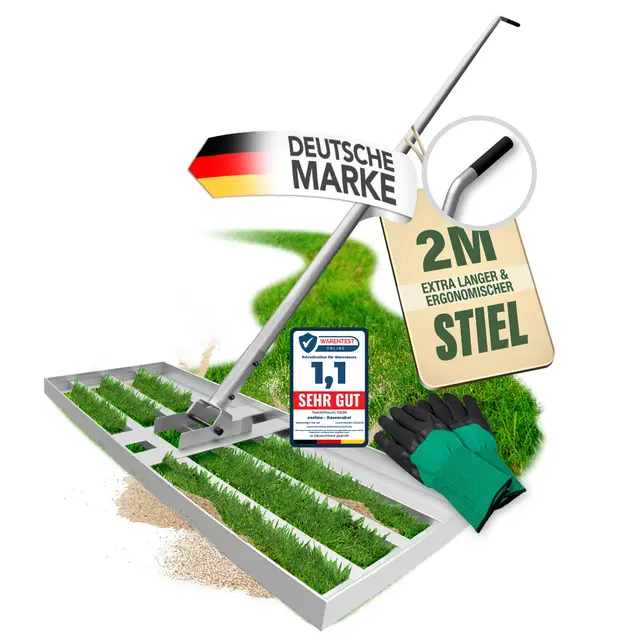 Rasen Rakel 80x30 cm - Hochwertiges Rasenpflege | Werkzeug zur Bodenebenheit, Gartenpflege & Rasenpflege | Robuste Stahlkonstruktion