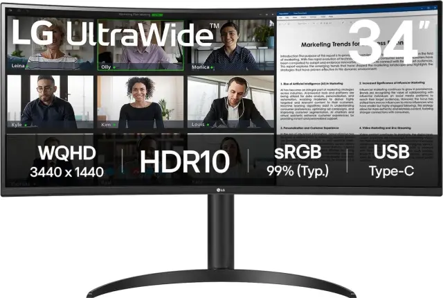 LG UltraWide 34WR55QK-B Monitor