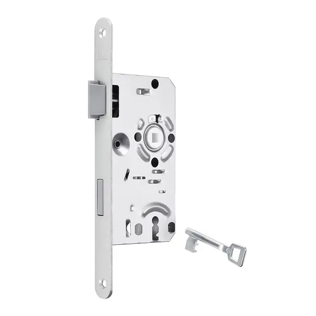 BKS Türschloss Buntbartschloss Klasse 1 Dornmaß 55 mm Stulp 20 mm DIN Links Entfernung 72 mm Buntbart Einsteckschloss aus Stahl mit Kunststoff-Falle von SOTECH für Zimmertüren