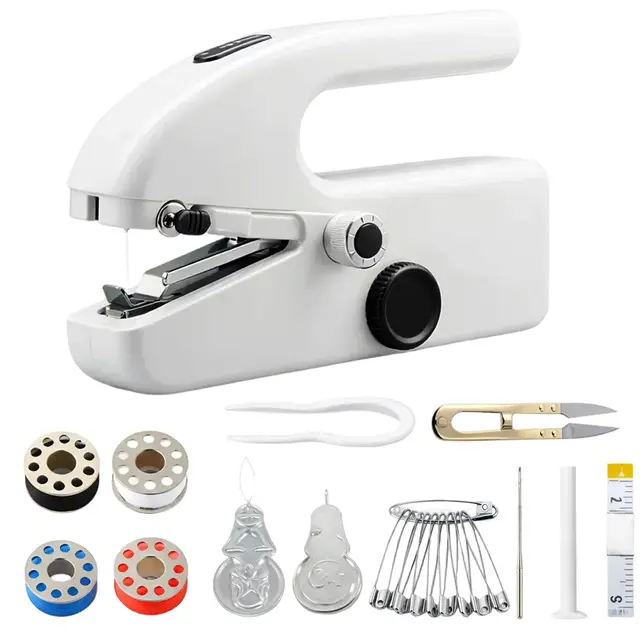 Mini Ideal für Anfänger & Schnelle Reparaturen an Kleidung und Stoffen Handnähmaschine Elektrisch,Nähmaschine mit Nähzubehör