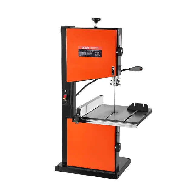 VEVOR Bandsäge, Schnittbreite 254 mm, Zweigang-Holzbandsäge mit 373-W-Motor (1/2 PS), Schnitthöhe 160 mm, 335x340 mm Gusseisentisch, mit 360°-Arbeitsleuchte, Gehrungsanschlag, Parallelanschlag
