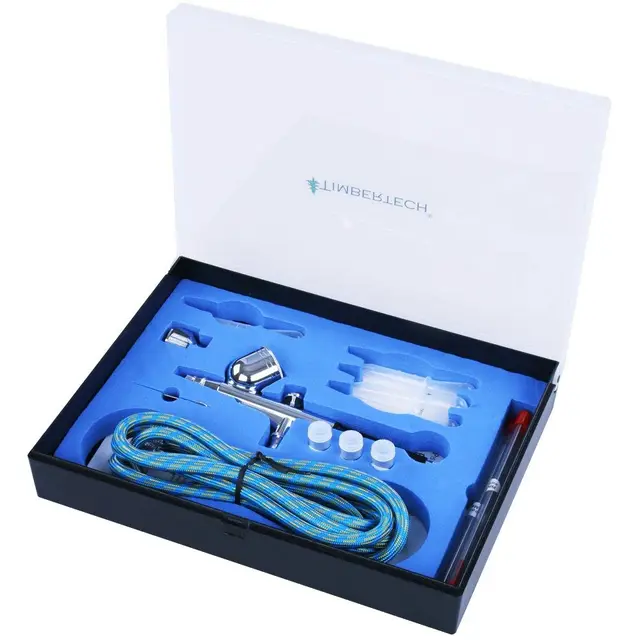 TIMBERTECH ABPST01 Airbrush-Set mit Adapter und Zubehör