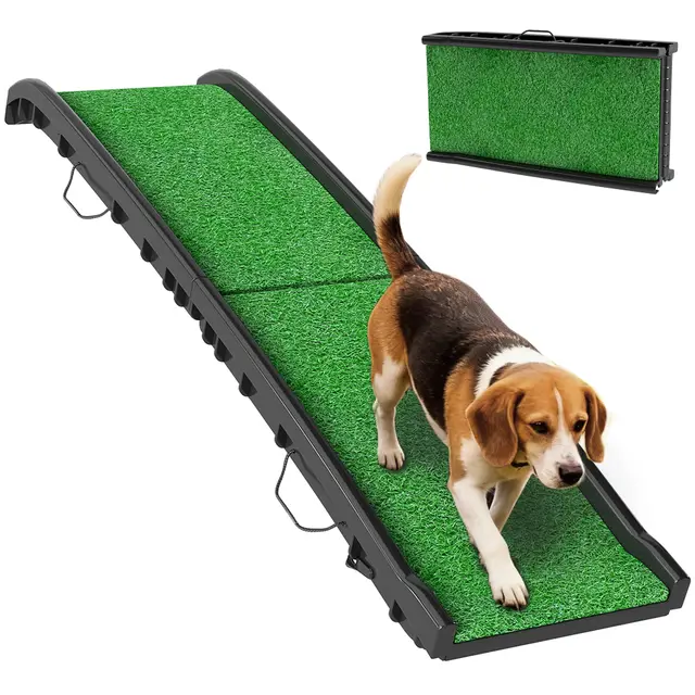 PawHut Hunderampe klappbar Hundetreppe Auto & SUV rutschfest Einstiegshilfe für Kofferraum, 155x38,5cm, Hundeautorampe für Große & Kleine Tiere bis 90 kg Schwarz