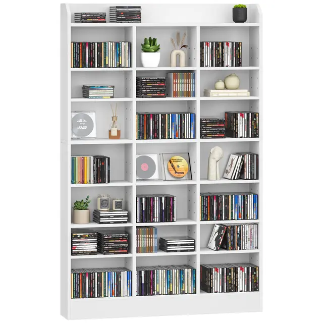 hzuaneri cd regal 8-stufig 15 böden weiß