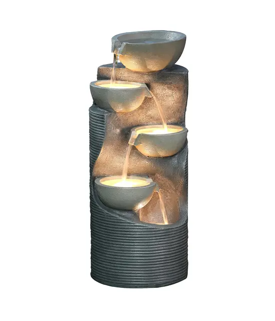 dehner salo gartenbrunnen led polyresin