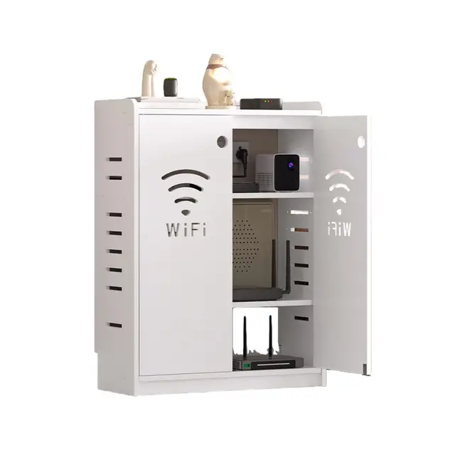 Aufbewahrungsschrank Für WLAN-Router,Freistehender Schrank-Organizer,versteckte TV-Kabel Stromkabel Steckdose Lagerung Schrank Regal, Für Wohnzimmer(Wit,50 * 25 * 60cm)