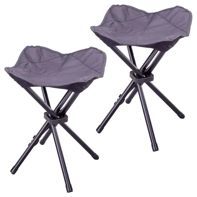 Nexos Trading 2er Set Camping-Stuhl faltbar klappbar Outdoor Hocker tragbar Stahl-Gestell