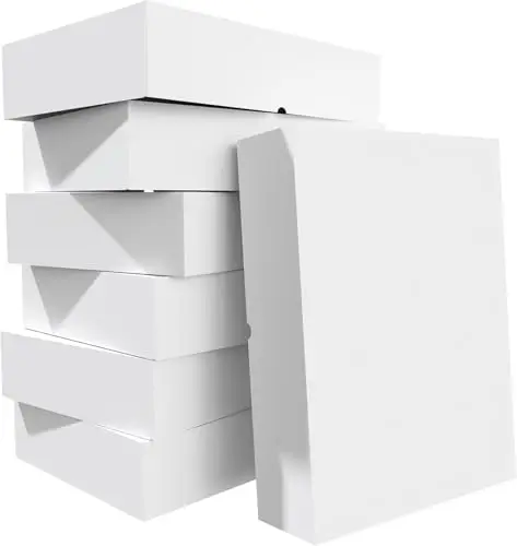 ANSSDO 12 Stück weiße Geschenkpapierboxen mit Deckel, 43,2 x 28,9 x 10,2 cm, für extra große Kleidung (Hemden, Bademäntel, Mäntel, Pullover, Jacken) und Geschenke
