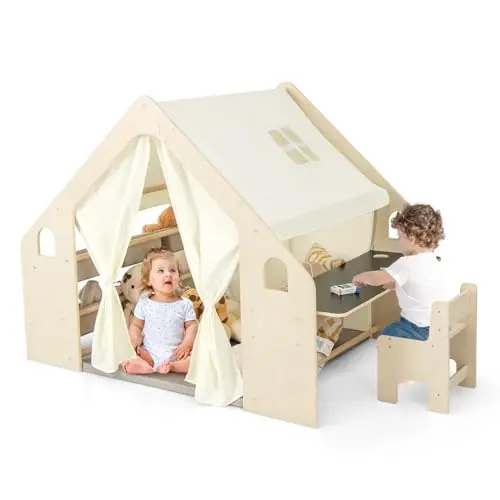 costway 6-in-1 kinderzelt holz set