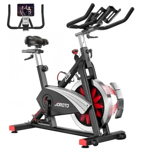 JOROTO X2|X2PRO Heimtrainer Fahrrad, Leises Ergometer Hometrainer Fahrrad mit Einstellbarem Magnetischem Widerstand, LCD-Monitor & 12,6" Tablet-Halter, für Kardiotraining zu Hause, Bis 160KG