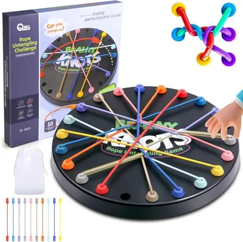 Brainy Knots Rope Untangling Tisch Strategie Brettspiel, Logik Spiele Knot Logic Spiel, Twisted Games Buntes Gedrehtes Seil Puzzlespiel, Familienspiele 2 bis 4 Spieler