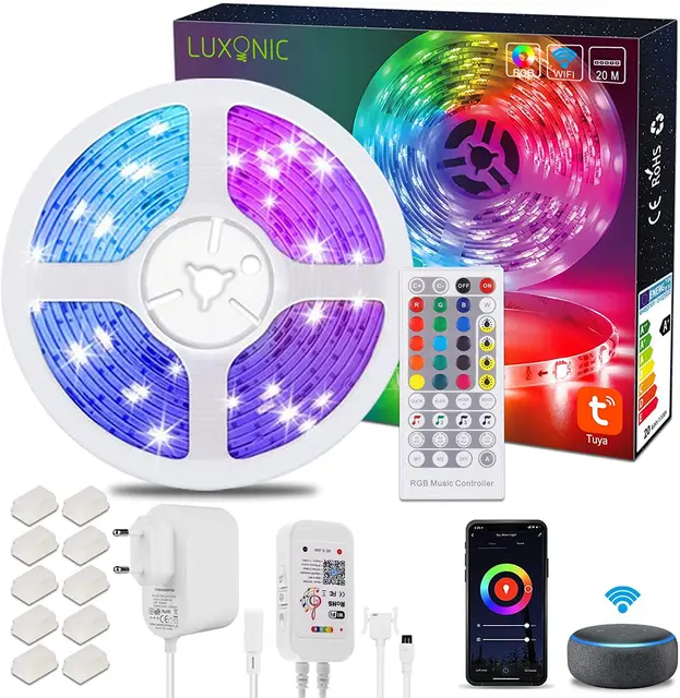 luxonic smart rgb led streifen 20m