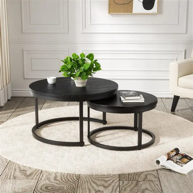 hawthyhome couchtisch 2er set rund 60cm