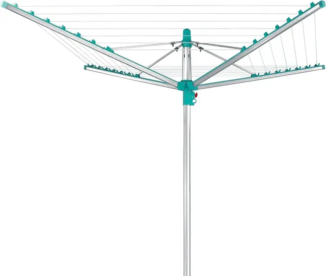 Leifheit Wäschespinne Linomatic 400 Easy, Leineneinzug für saubere Wäsche, Wäscheschirm mit Easy-Lift-System, inkl. Bodenhülse, Wäscheständer mit 40 m Wäscheleine für 4 Wäscheladungen