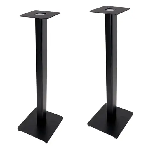 Stand-Lautsprecherständer, 82 cm Höhe, 20 kg Tragkraft, versteckter Kabelführungsk, 17,8 x 17,8 cm, Metallschalen für Monitor-Lautsprecher, Bücherregal-Lautsprecher, Satellitenlautsprecher, 1 Paar