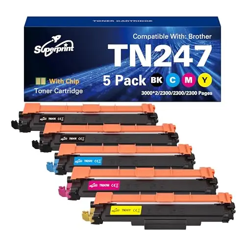 TN247 Toner Kompatibel für Brother TN-247 TN-243CMYK für MFC-L3710CW L3730CDN L3750CDW L3770CDW HL-L3210CW L3230CDW L3270CDW DCP-L3510CDW L3550CDW (2 Schwarz, 1 Cyan, 1 Magenta, 1 Gelb)