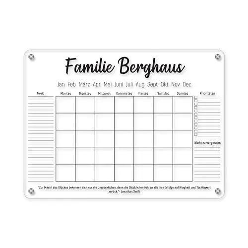 laublust acrylglas wandkalender
