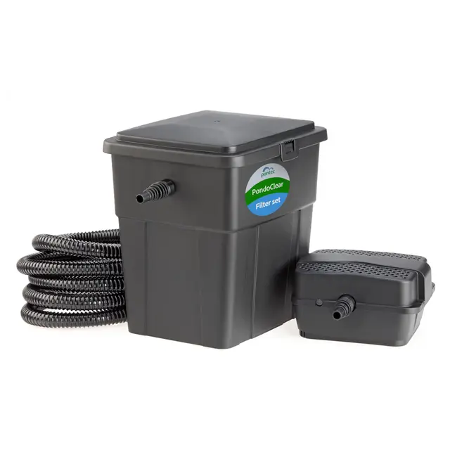 Pontec 51226 PondoClear Set 4000 - Mehrstufiges Filtersystem aus Durchlauffilter und UVC-Einheit (7 Watt) / Komplettset, Blau