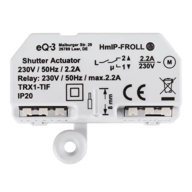 Homematic IP Rollladenaktor – Unterputz, Smart Home, digitale Steuerung für 1 Rollläden per App, Alexa & Google Home, elektrische Rolladen smart nachrüsten, 151347A0