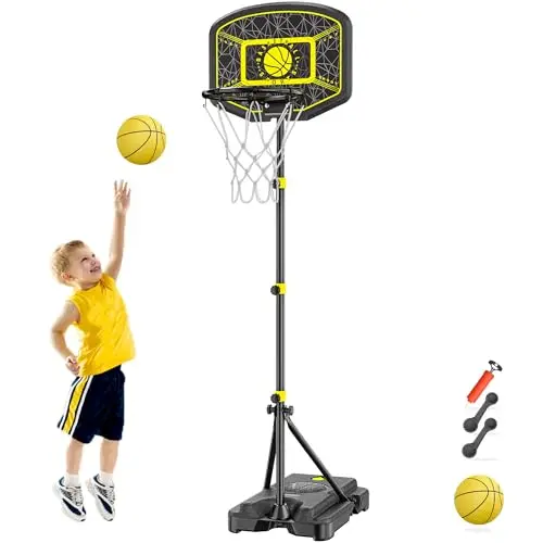 Basketballkorb mit Ständer Basketballkorb Set 110-190 cm höhenverstellbares Outdoor und Indoor Spielzeug für Kinder
