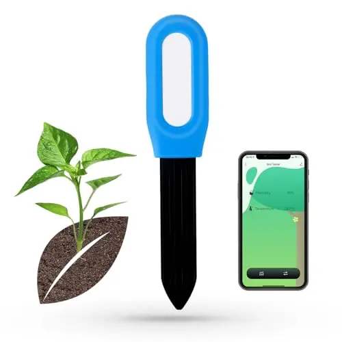 Smart Zigbee Feuchtigkeitsmessgerät Pflanzen,Smart Bodenfeuchtesensor,erfordert TUYA HUB,unterstützt Zigbee2mqtt Home Assistant,Feuchtigkeits/Temperaturmessgerät für Gartenbe Pflanzung