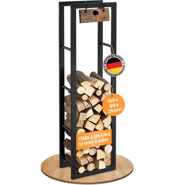 black oak kaminholzregal jack 150-40
