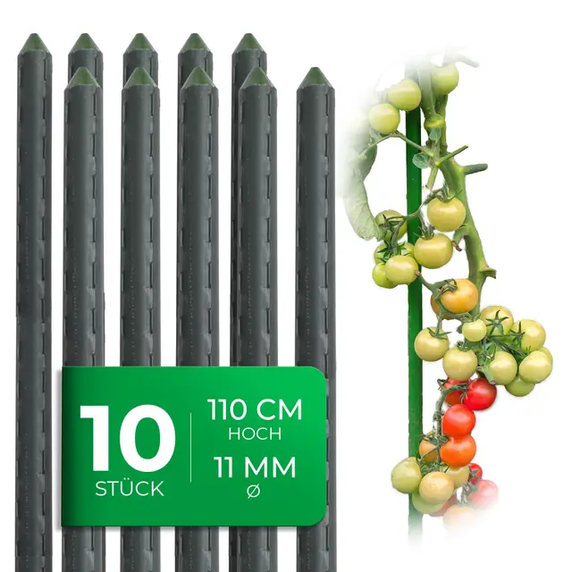 novatool 10x pflanzstab 110cm metall