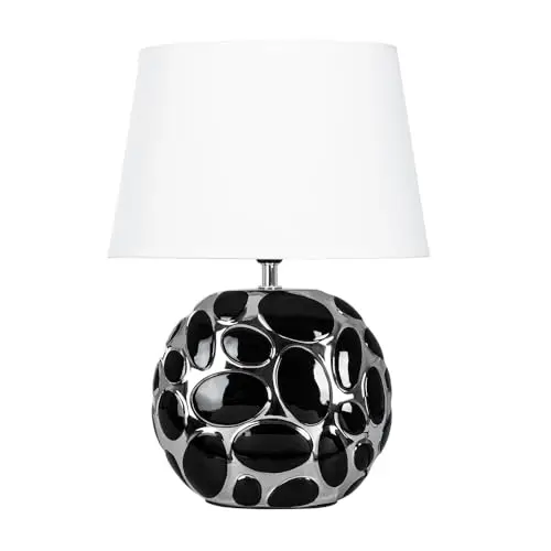 ARTE LAMP Moderne Keramik-Tischleuchte E14 dimmbar, Mohnfarbenes Chrom