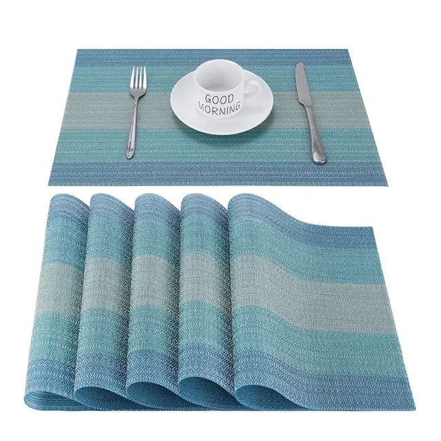 chaochi platzset 6er set blau pvc 45x30