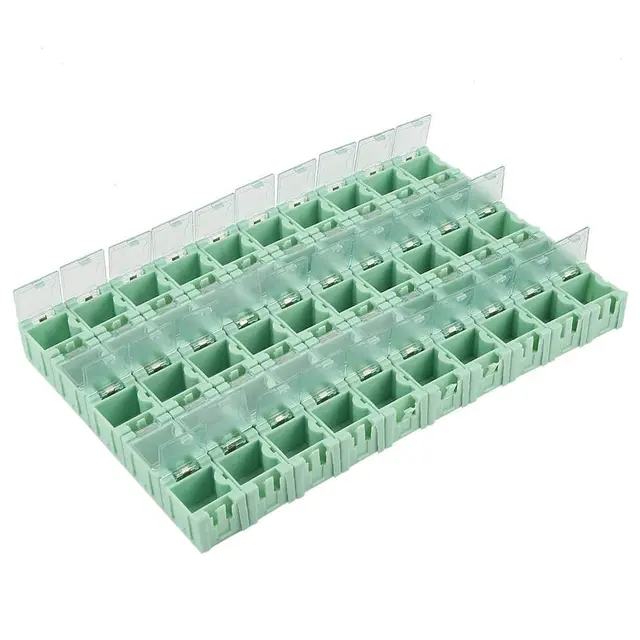 50 Stück SMT Komponenten Aufbewahrungsbox Walfront Mini Elektronik Komponenten Aufbewahrungskoffer für Kleinteile SMT Storage Box