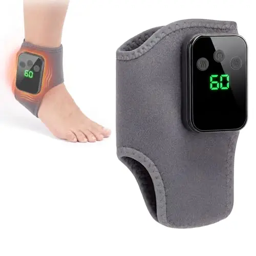 Fußmassagegerät Testsieger, 3-in-1 Fußmassager mit Kompression & 3 Vibration Modi, 5 Wärmestufen, Schnurlos Tragbar Massagers für Neuropathie & Durchblutung, Unisex Geschenk (Grau)