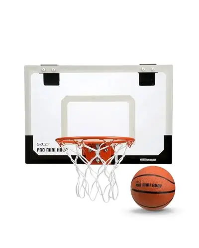 SKLZ Pro Mini Basketballkorb für Innenräume mit bruchsicherer Rückwand, Break-Away-Ring und Türhalterung- Der langlebige Türkorb für Homeoffice, Zuhause und Wohnheim