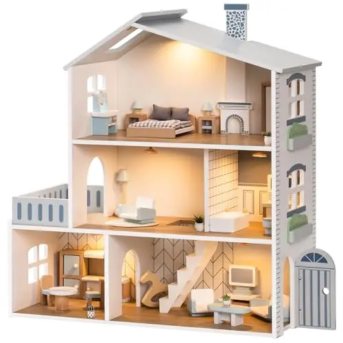 robud puppenhaus holz 3 etagen mit