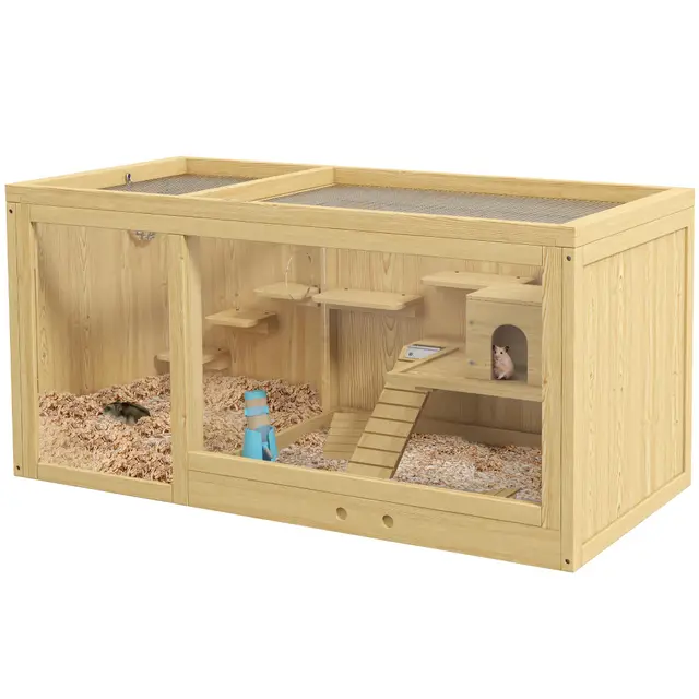 PawHut Holz-Hamsterkäfig 3 Ebenen 100 x 50 x 50 cm