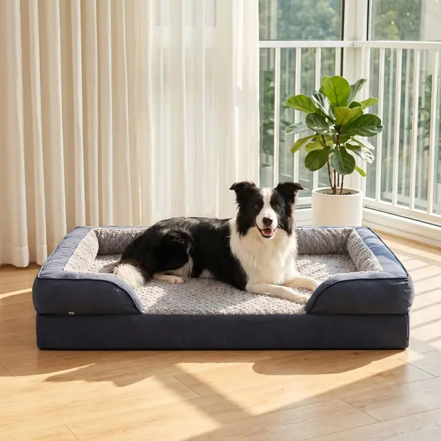 JOEJOY Orthopädisches Hundebett 89x64x17 cm Memory Foam Dunkelgrau
