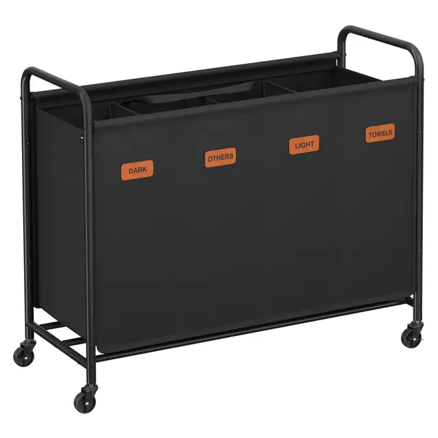 songmics wäschesortierer 4 fächer 200l