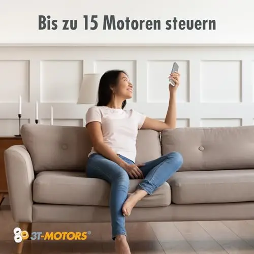 3T-MOTORS Funk-Fernbedienung HSX15W, 15-Kanal, weiß, Funksteuerung für Rollladenmotor & Markisenmotor, Funk-Handsender kompatibel mit xSeries, Gruppenschaltung & einfache Bedienung