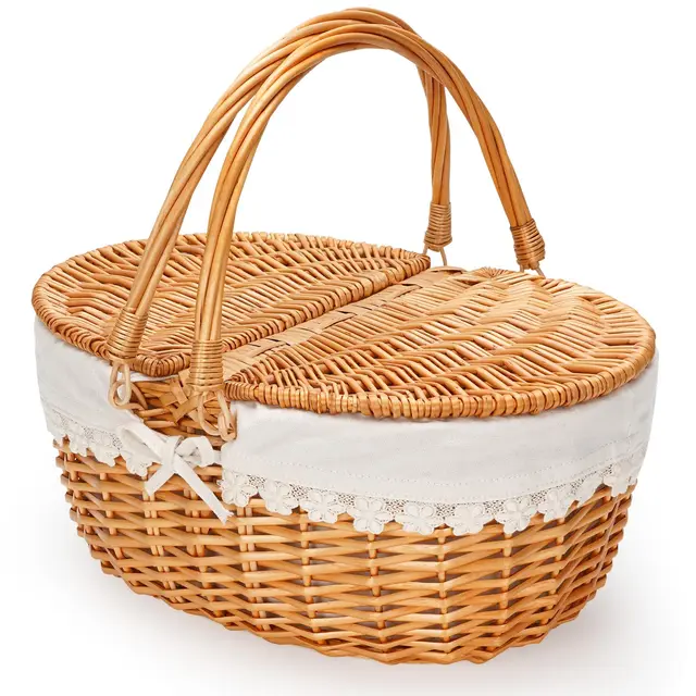 zormy picknickkorb willow lid weide
