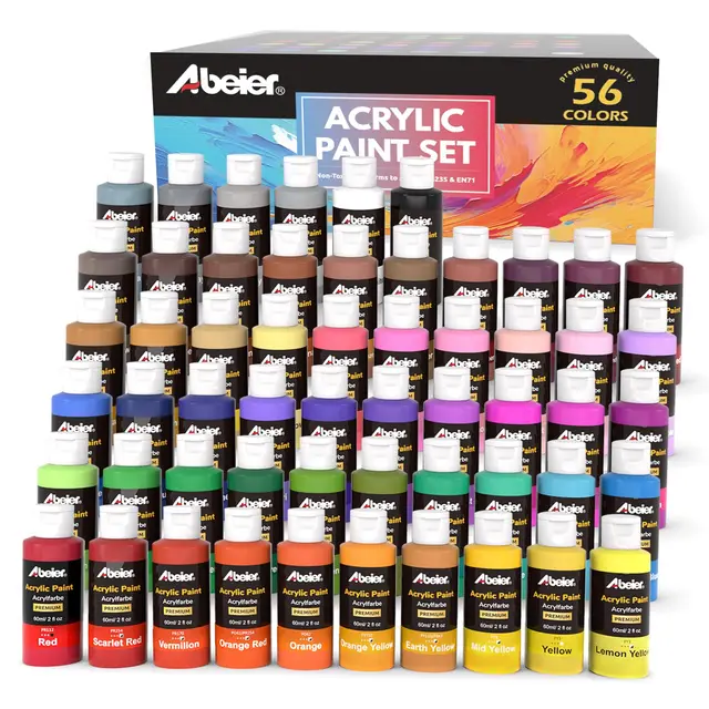 abeier acrylfarben set 56 farben 60ml