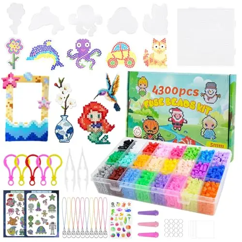 lompyeu bügelperlen set 4300 stück 5mm