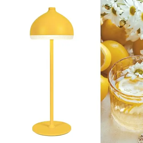 LED Tischlampe kabellos LuminexDesigns 3W dimmbar senfgelb