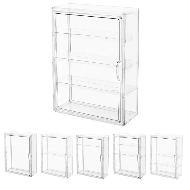 Siyecioa Acryl-Vitrine 4 Ebenen mit Tür transparent 39×12×29 cm