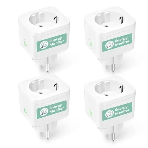 Meross Smart Home Steckdose 4er Pack, WLAN WiFi Steckdose mit Strommessung (16A), kompatibel mit Alexa, Google Home & SmartThings, Sprachsteuerung, Fernzugriff und Timerfunktion