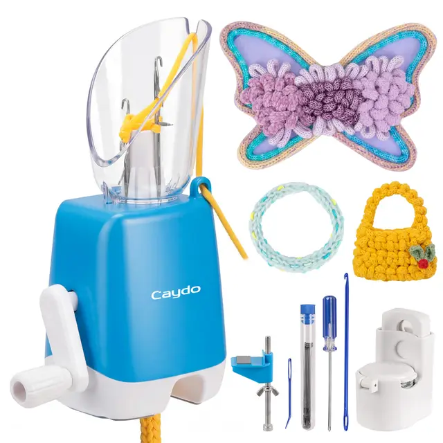 caydo 4-nadel i-cord strickmühle blau