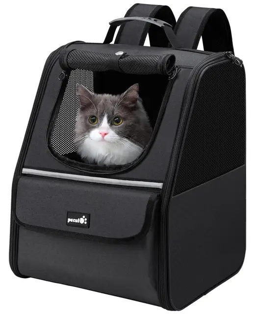 pecute PC-PBT01 Katzenrucksack faltbar Schwarz