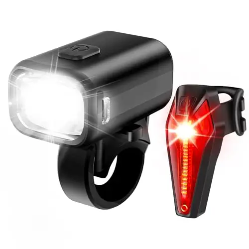 LED Fahrrad Licht Vorne Fahrradlicht USB C Aufladbar Fahrradlampe mit 1000mAh Akku, StVZO Zugelassen Fahrradbeleuchtung Vorne IPX5 Wasserdicht Fahrrad Frontlichter für Fahrrad Rennrad MTB Ebike