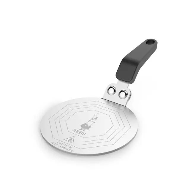 Bialetti Moka Induktionskochteller Adapter für die Verwendung von Kaffeekannen und Kochgeschirr auf Induktionskochfelder, Stahl, 13 cm, Silber